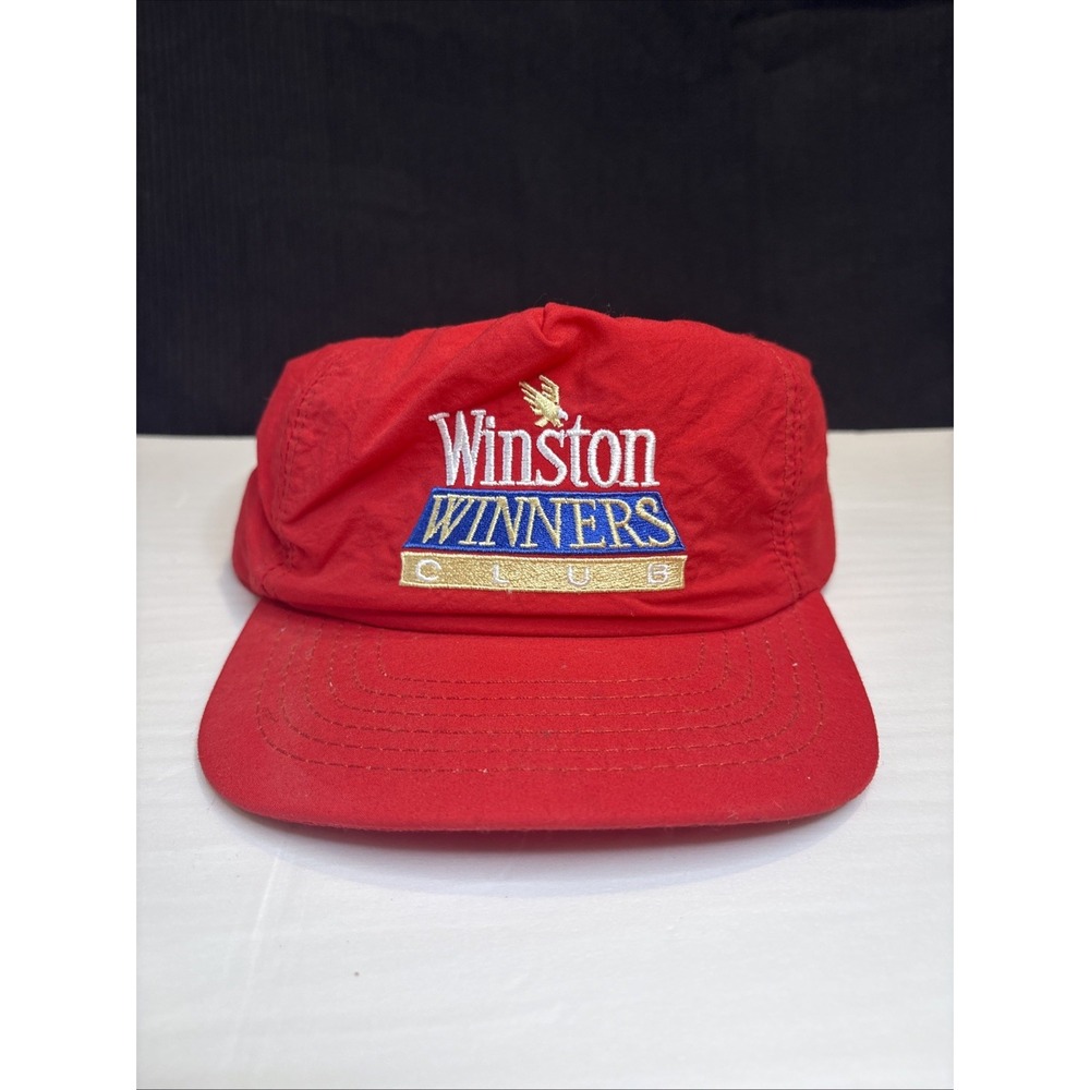 Vintage Winston Winners Club Snapback Hat Nylon NASCAR Racing Made In USA Red